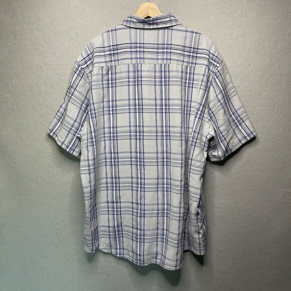 Quiksilver Mens Plaid Button-Up Shirt XXL Blue & Gray - Picture 4 of 5